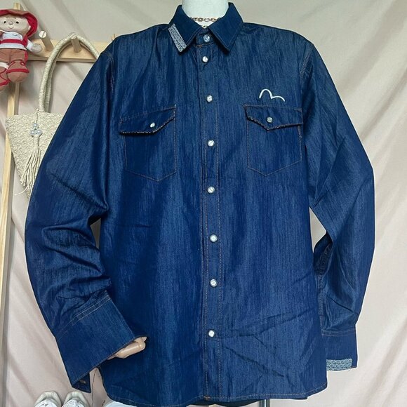 Tops - Indigo Denim Long-Sleeve Shirt